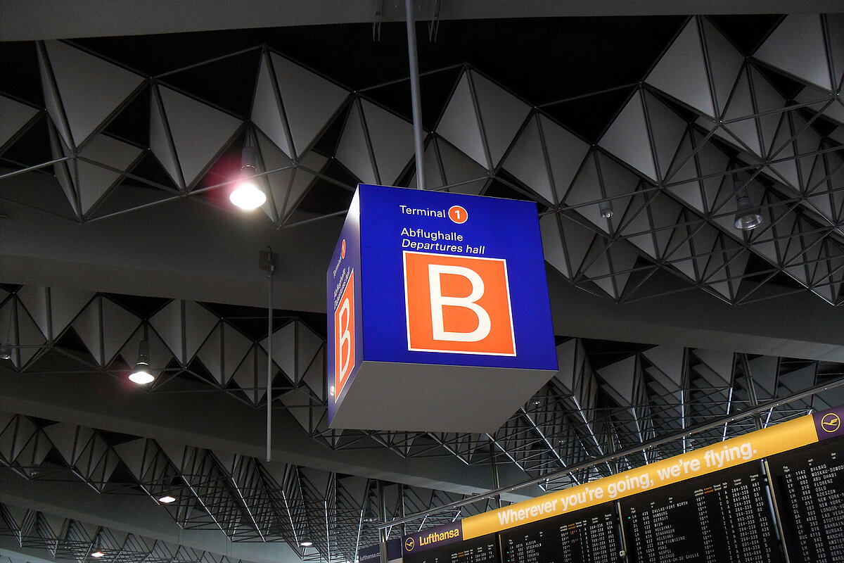 Leit und Orientierungssystem Flughafen Frankfurt