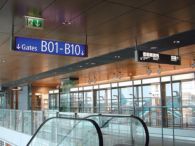 Leit und Orientierungssystem am Flughafen Luxemburg