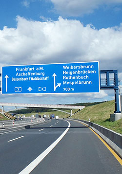 Schilderbrücke Autobahn, Menübild Verkehrstechnik